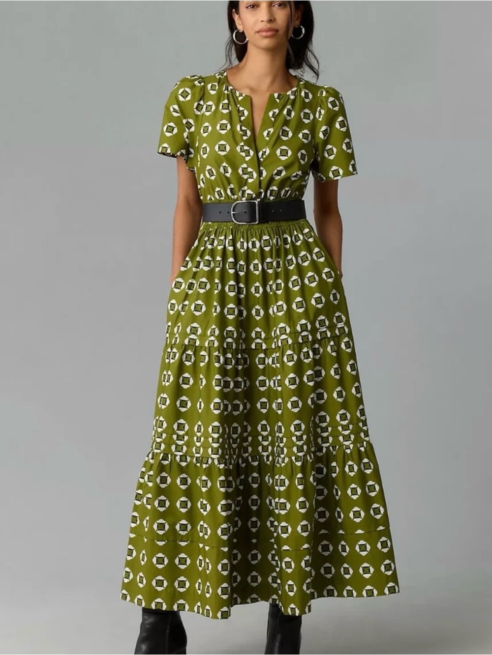 Anthropologie Somerset Green Maxi Dress